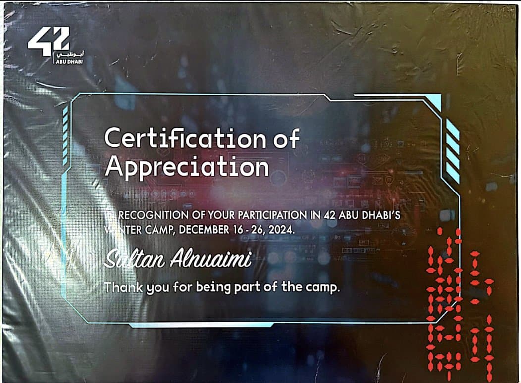 42 Abu Dhabi (42AD) Program — 3rd Place Hackathon