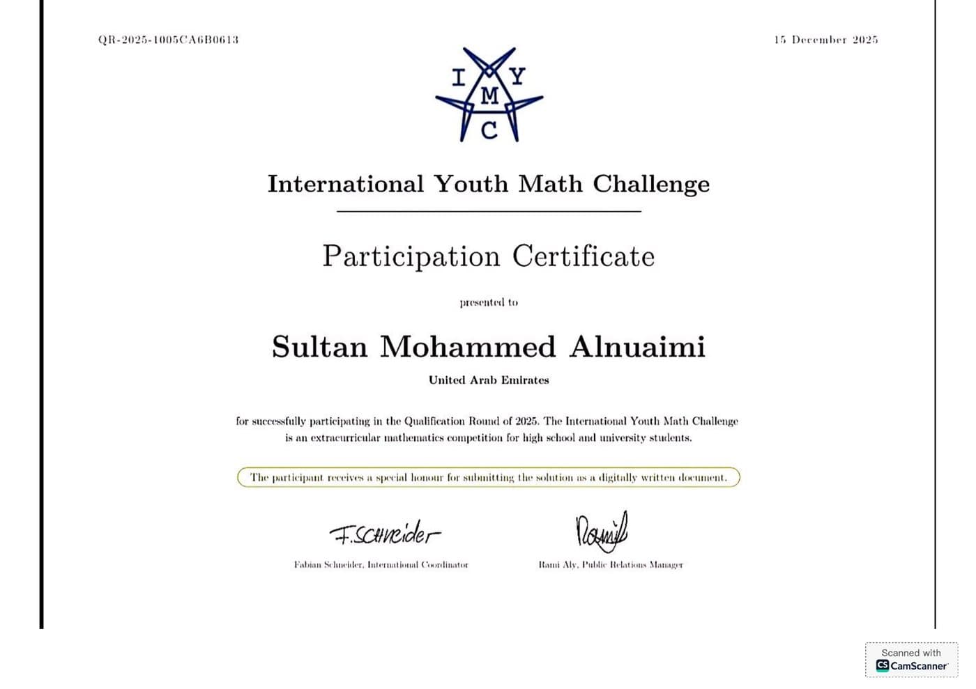 International Youth Math Challenge — Qualification Round